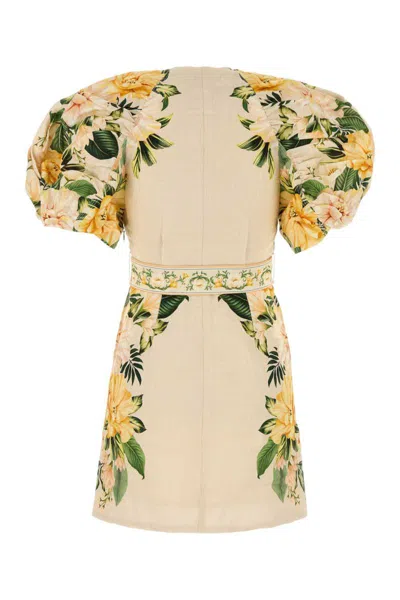 Farm Rio Sand Garden Cascade Euroflax Premium Linen Mini Dress