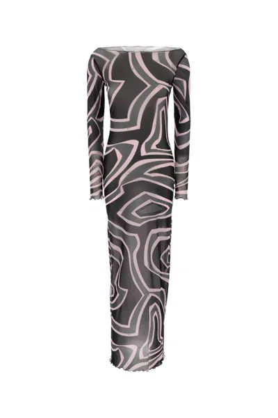 Pucci Printed Tulle Dress In Multi