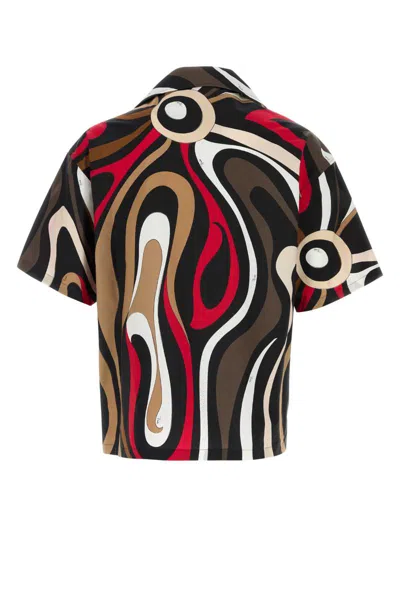 Pucci Short Sleeve Shirt Bold Print In Multi