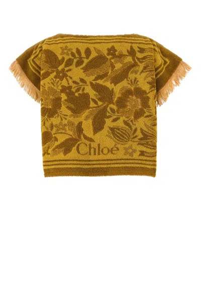 Chloé Embroidered Terry Fabric Top In Multi