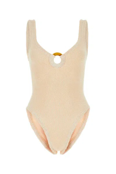 Hunza G Celine Seersucker Swimsuit In Pink