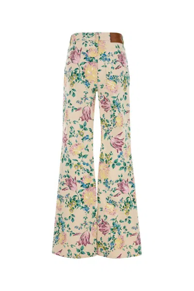 Chloé Chloe Printed Denim Wide-leg Jeans In Black