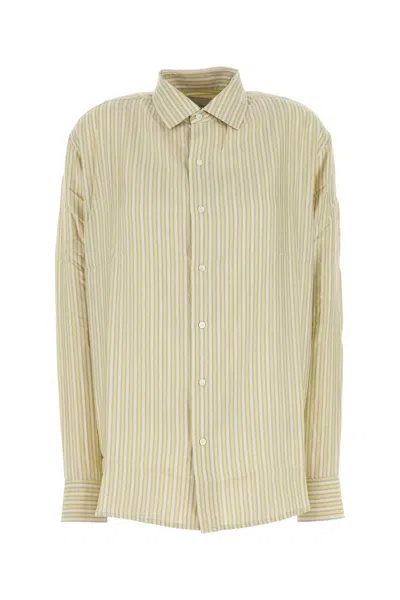 Le Kasha Embroidered Silk Oversize Songino Shirt In Brown