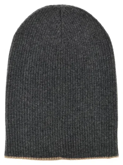 Brunello Cucinelli Men Reversible Beanie In Black