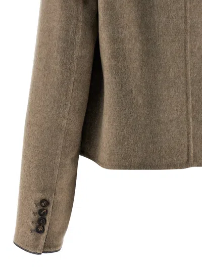 Brunello Cucinelli Single-breasted Wool Blazer In Multi