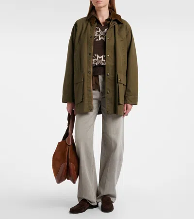 Polo Ralph Lauren Intarisa Cotton And Wool Sweater In Brown