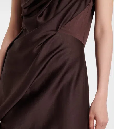 Vivienne Westwood Long Fond Draped-veck Maxi Dress In Brown
