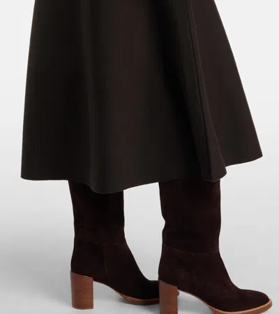 Gabriela Hearst Wool, Silk, And Cashmere Midi Skirt In Black