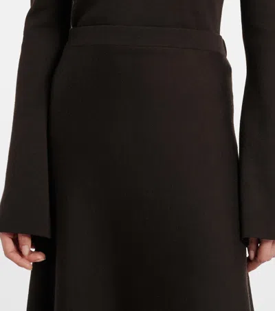Gabriela Hearst Wool, Silk, And Cashmere Midi Skirt In Black