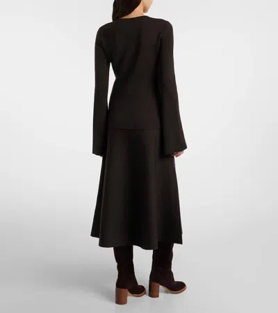 Gabriela Hearst Wool, Silk, And Cashmere Midi Skirt In Black