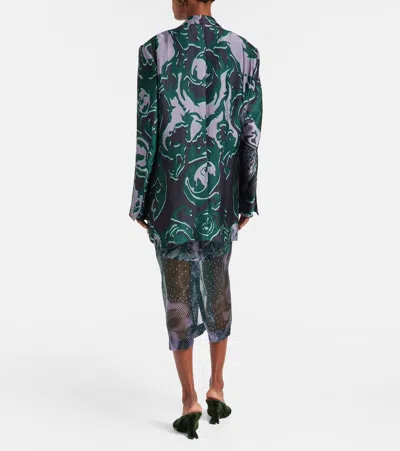 Dries Van Noten Bastis Abstract Floral Jacquard Single Breasted Crepe Blazer In Multi