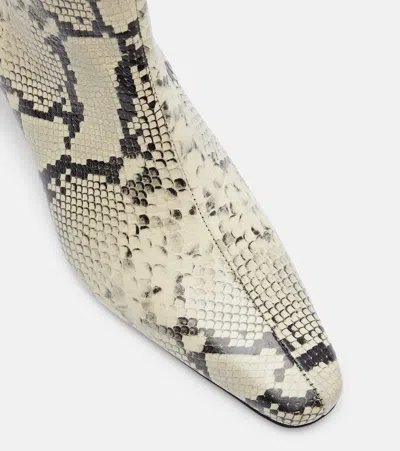 Staud Wally Snake-effect Leather Ankle Boots In Multi