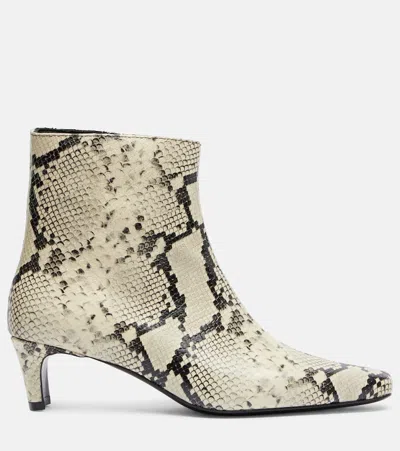 Staud Wally Snake-effect Leather Ankle Boots In Multi