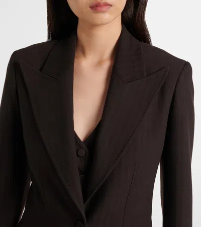 Gabriela Hearst Leiva Herringbone Single-breasted Blazer In Brown