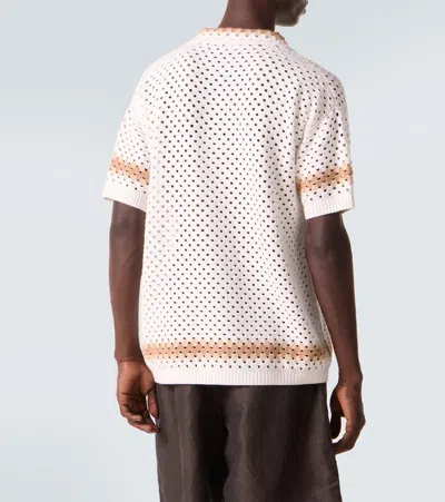 Frescobol Carioca Pinto Crochet Cotton Shirt In White