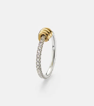 Spinelli Kilcollin Sirius Eclipse 18kt Gold And Sterling Silver Ring With Diamonds In Metallic