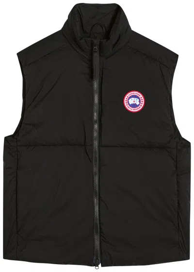 Canada Goose Padded High Collar Vest With Zipper Closure In Black