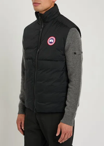 Canada Goose Padded High Collar Vest With Zipper Closure In Black