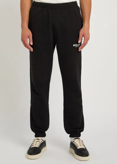 Represent Owners Club Logo-print Cotton Sweatpants In Black