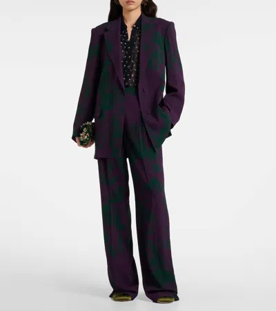 Dries Van Noten Printed Wide-leg Pants In Blue