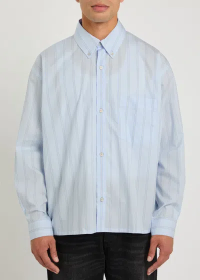 Won Hundred Maza Striped Cotton-poplin Shirt In Blue