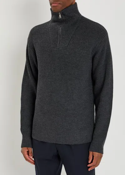 Officine Generale Pullover Mit Reissverschluss In Gray