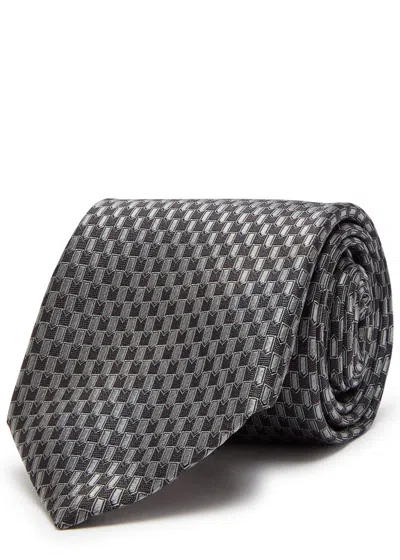 Canali Patterned Silk-jacquard Tie In Multi