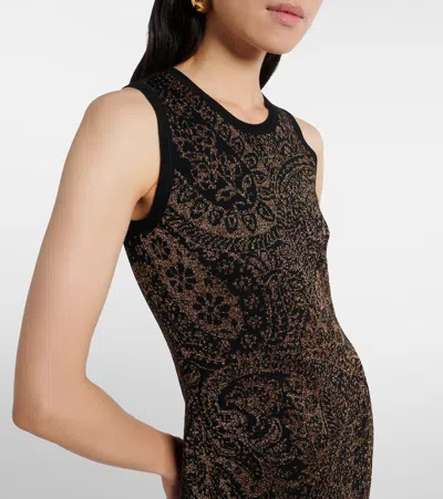 Etro Sleeveless Paisley Motif Maxi Dress In Green