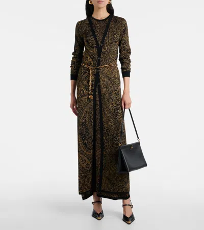 Etro Sleeveless Paisley Motif Maxi Dress In Green