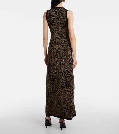 Etro Sleeveless Paisley Motif Maxi Dress In Green