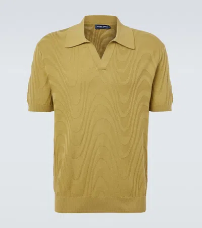Frescobol Carioca Rino Cotton And Silk Jacquard Polo Shirt In Yellow