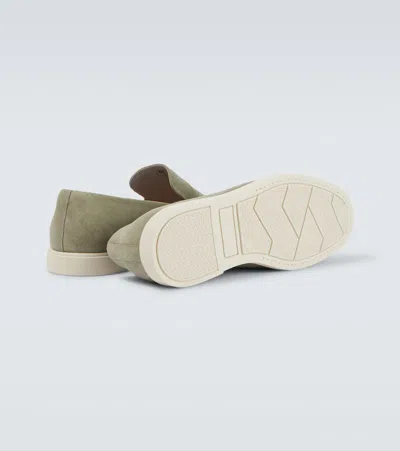 Frescobol Carioca Miguel Suede Loafers In Green