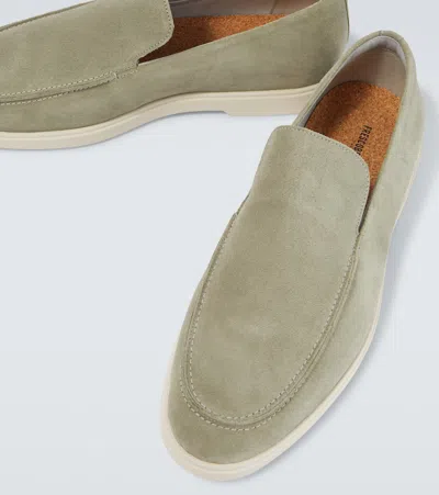 Frescobol Carioca Miguel Suede Loafers In Green