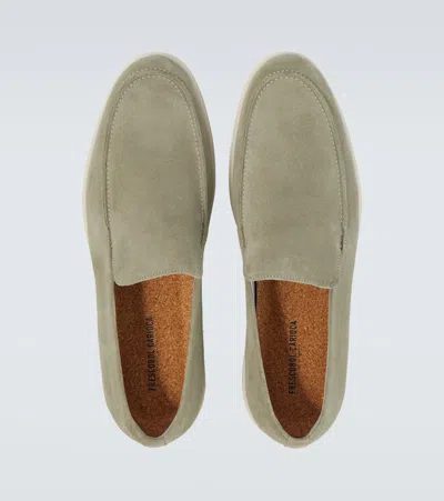Frescobol Carioca Miguel Suede Loafers In Green
