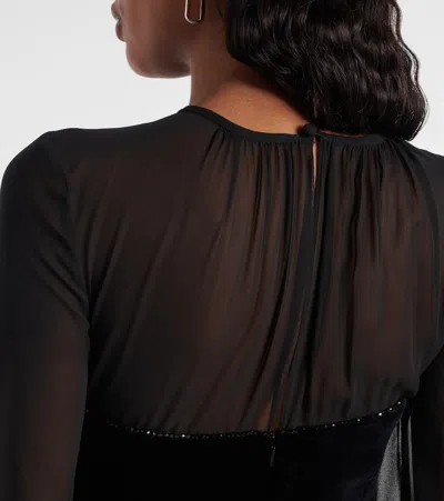 Max Mara Carl Embellished Silk Velvet Midi Dress In Animal Print