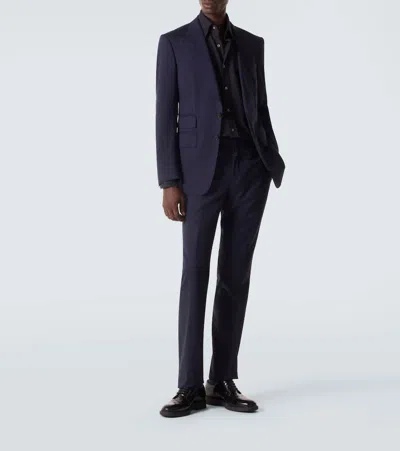 Thom Sweeney Cotton Flannel Shirt In Black