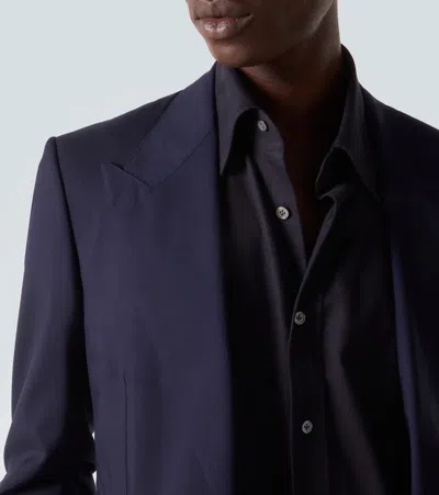 Thom Sweeney Cotton Flannel Shirt In Black