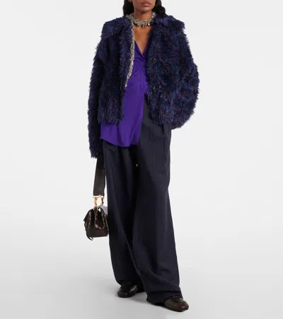 Dries Van Noten Leather Snakeskin-effect Dustin Sneakers In Brown