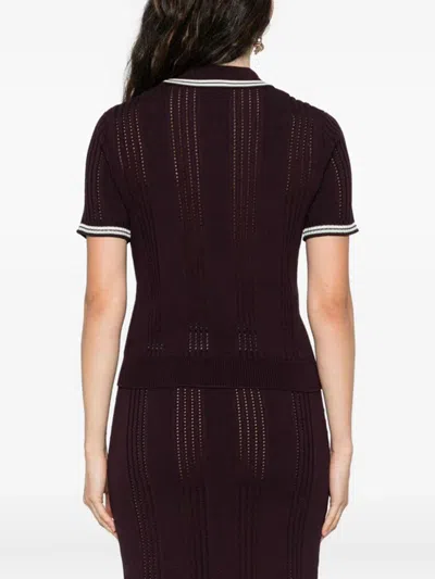 Casablanca Cotton Knit Polo Shirt In Brown