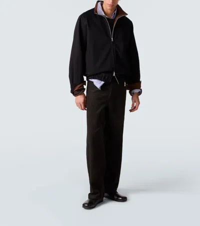 Our Legacy Collared Jacket With Elasticated Hem And Pockets In Blue