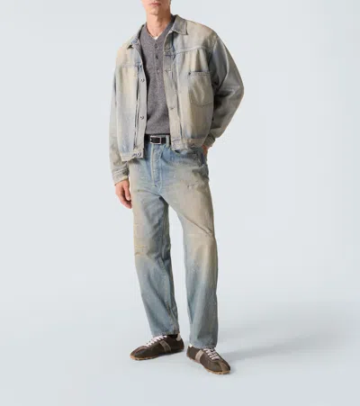 A.presse No. 37 Distressed Straight Jeans In Blue