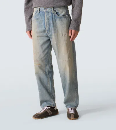 A.presse No. 37 Distressed Straight Jeans In Blue