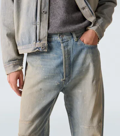 A.presse No. 37 Distressed Straight Jeans In Blue