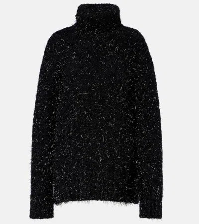 Dries Van Noten Wool-blend Turtleneck Sweater In Black