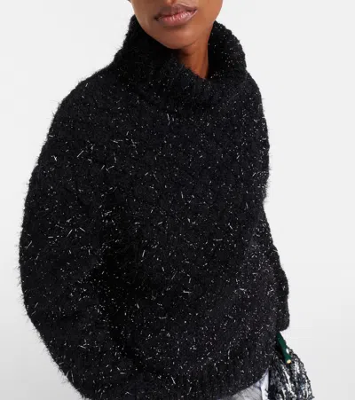 Dries Van Noten Wool-blend Turtleneck Sweater In Black