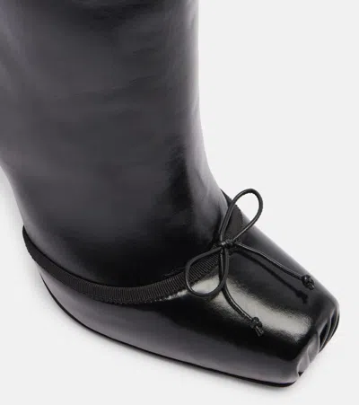 Christian Louboutin Cassia Nodo Botta Leather Red Sole Knee Boots In Black