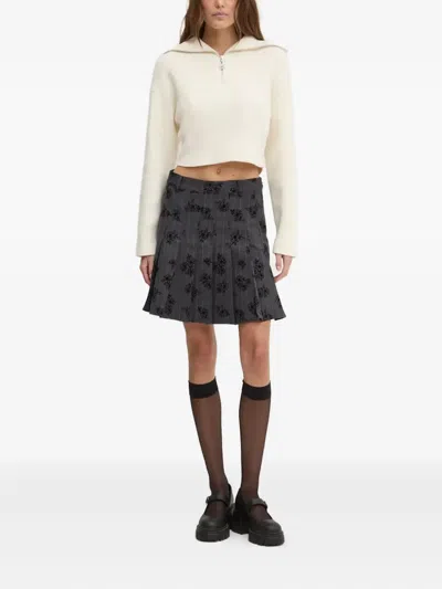 Hugo Boss Zip-neck Sweater In Neutral