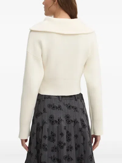 Hugo Boss Zip-neck Sweater In Neutral