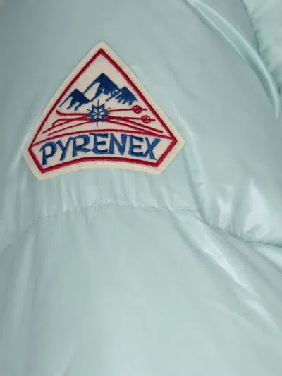Pyrenex Fitted Shiny Nylon Puffer Jacket With Contrast Back Yoke In Green