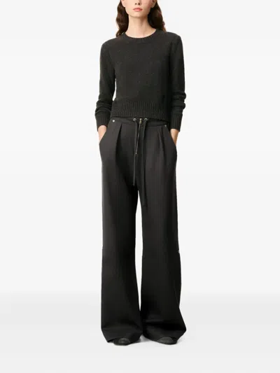 Ami Alexandre Mattiussi Black Wool Zipped Trousers Grey In Black